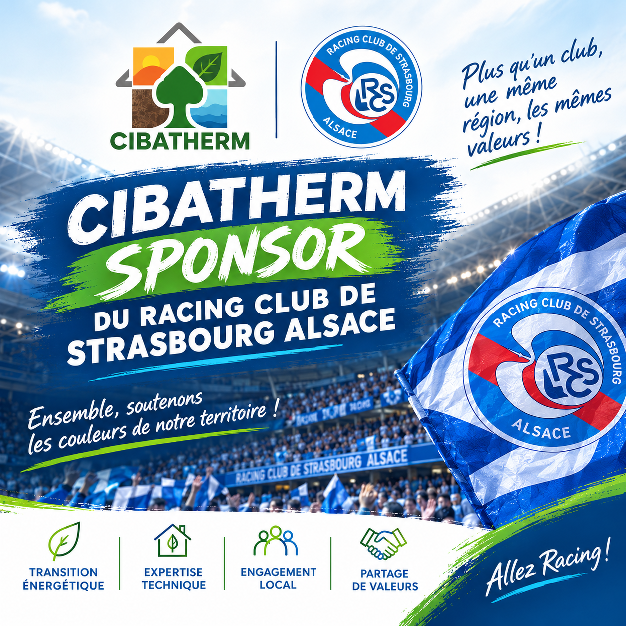 CIBATHERM sponsor du Racing Club de Strasbourg Alsace ! Wittenheim