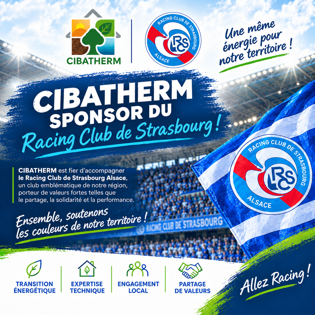 CIBATHERM sponsor du Racing Club de Strasbourg Alsace ! Wittenheim